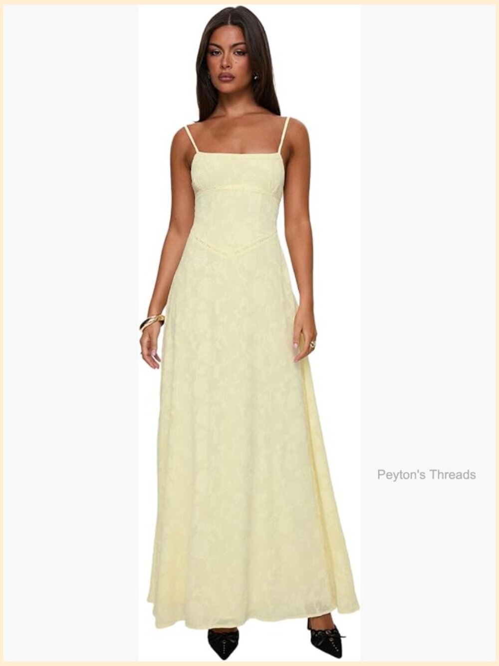 Casual Maxi Dress with Floral Detailing, Square Neck, Sleeveless, Zipper Closure
